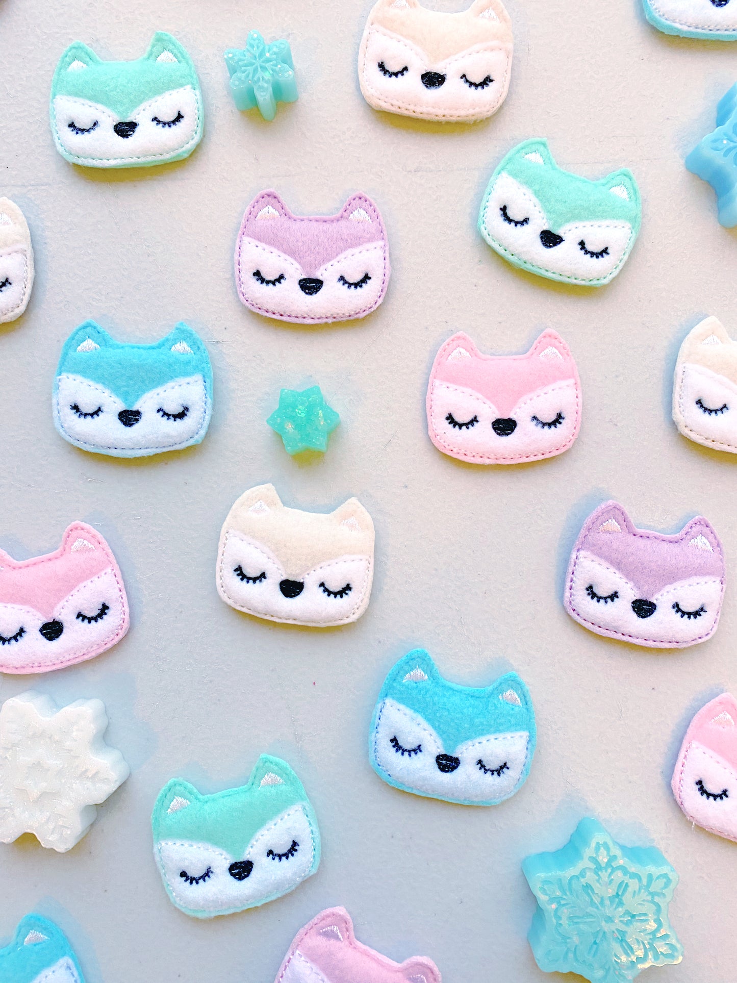 Five Embroidered Fox Counters