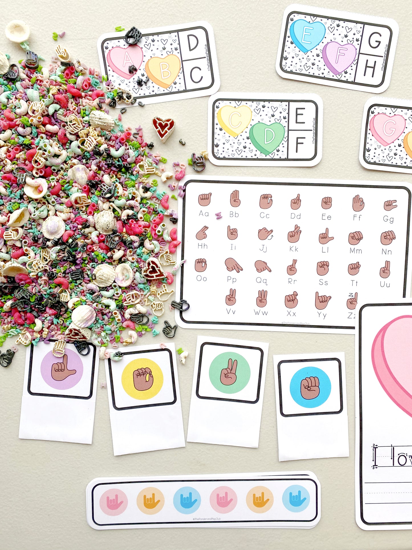Hands and Hearts Valentine's Day ASL, phonics, and STEM bundle