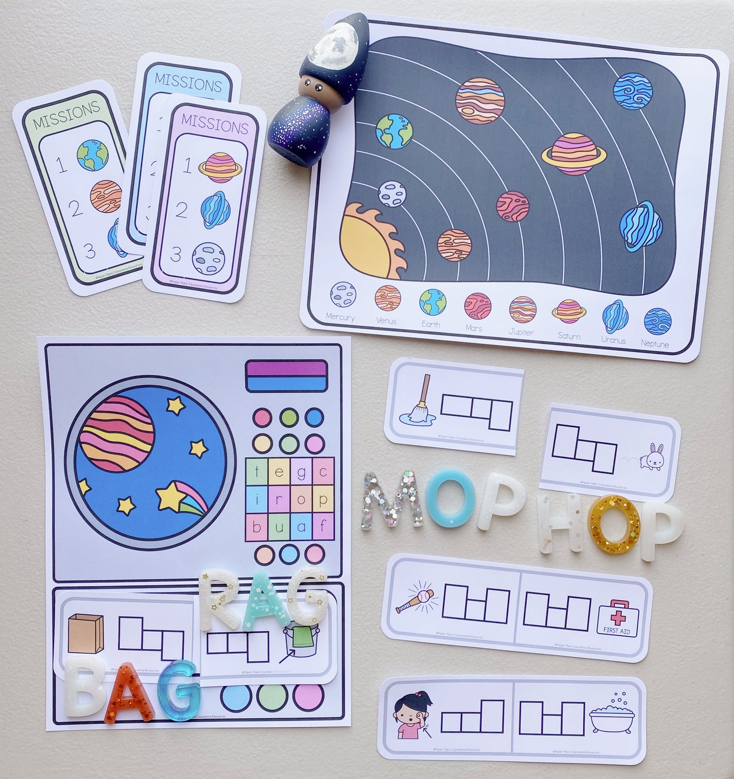 Rockets and Stars STEM and Phonics Printable