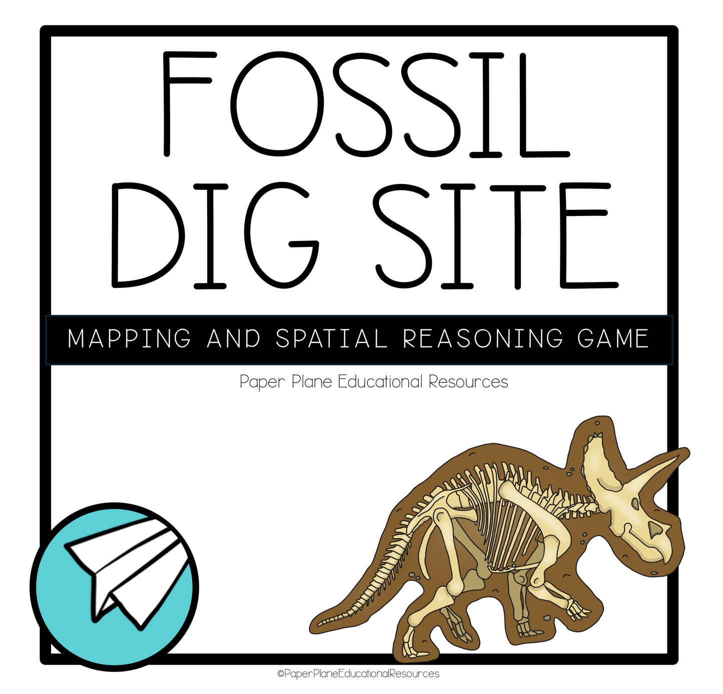 Fossil Dig Site Mapping and Spatial Reasoning printable activities