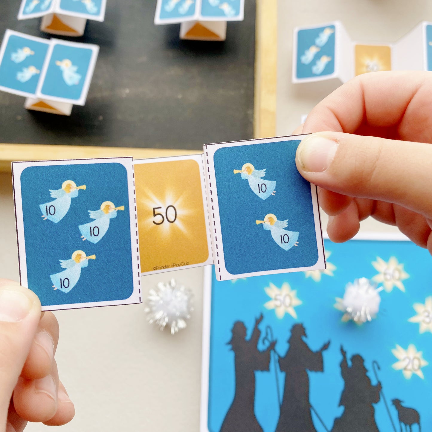 Heralding Angels: Counting by Tens Foldable Flashcards