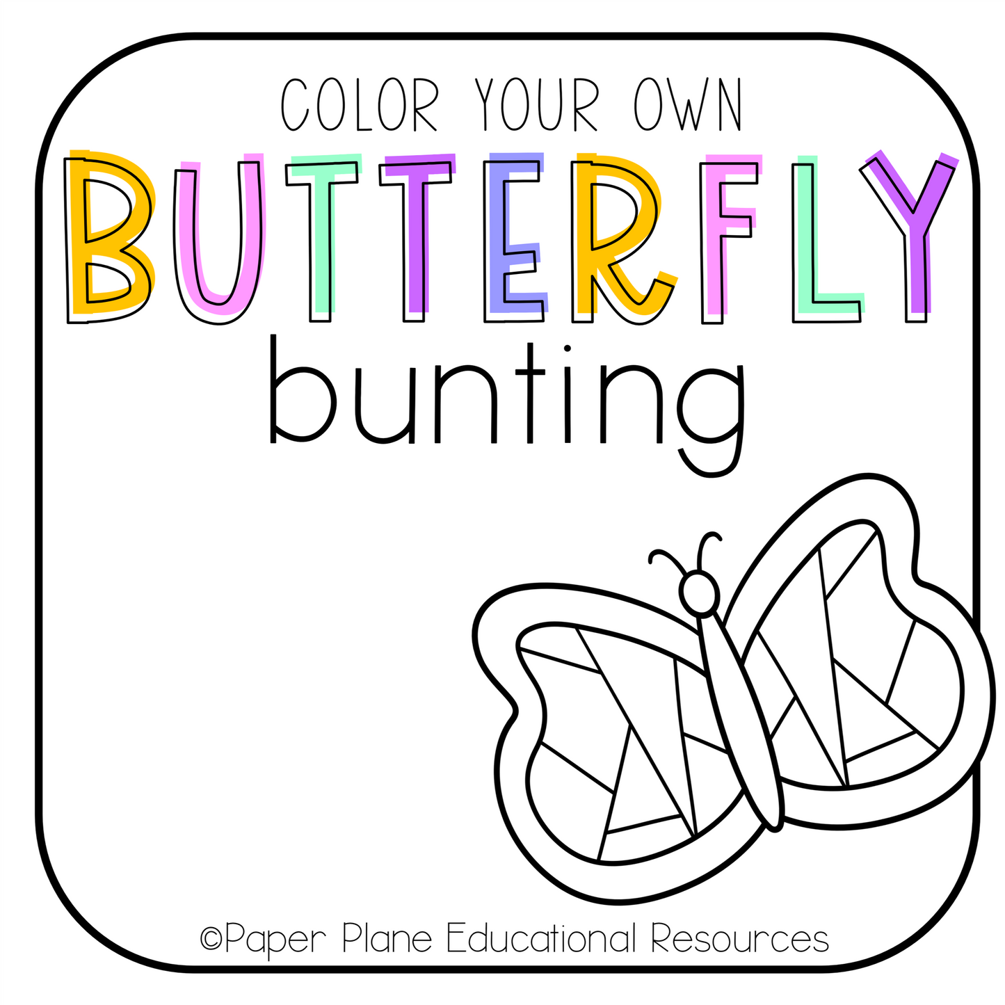 Color Your Own Butterfly Garland