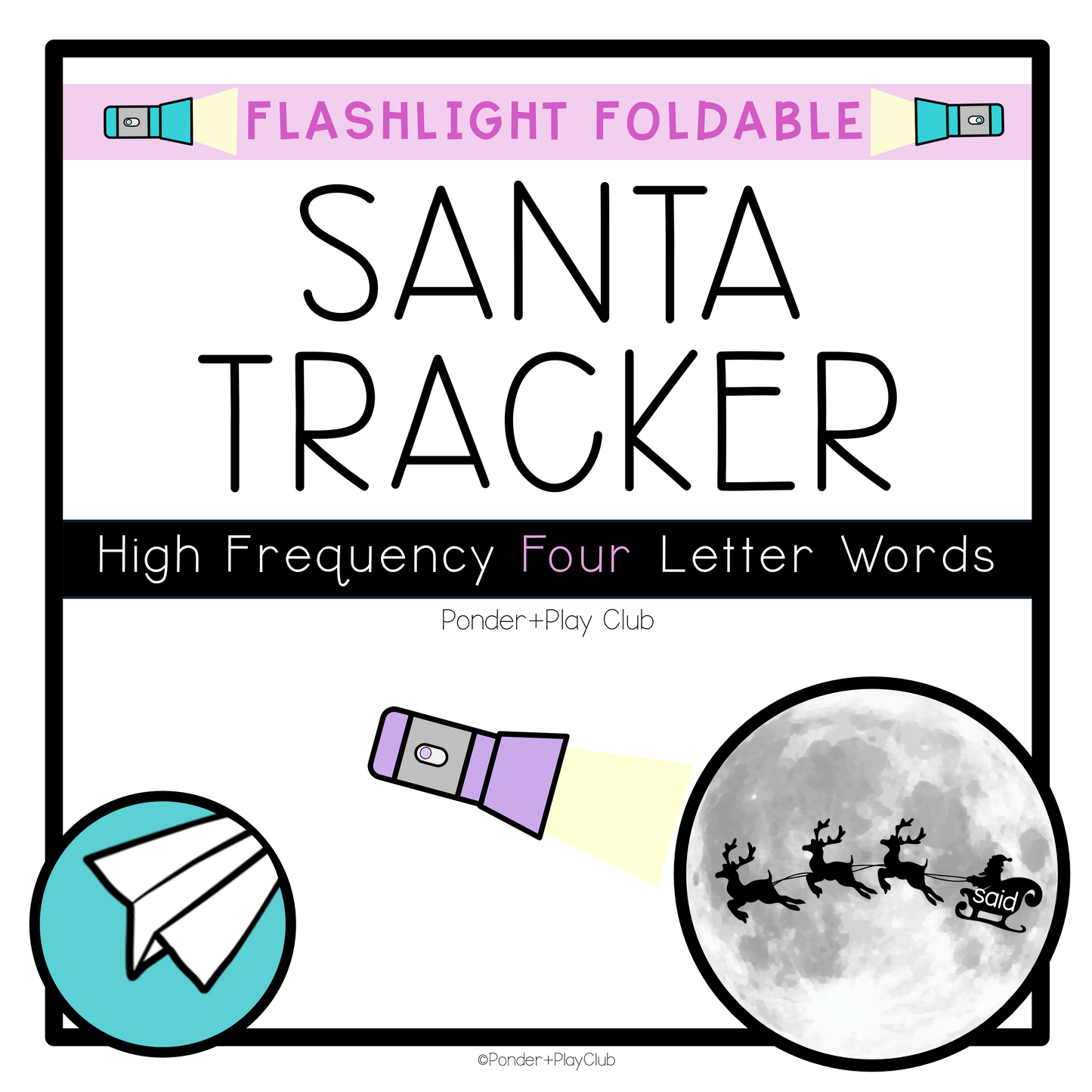 Santa Tracker: Four Letter High Frequency Word Cards